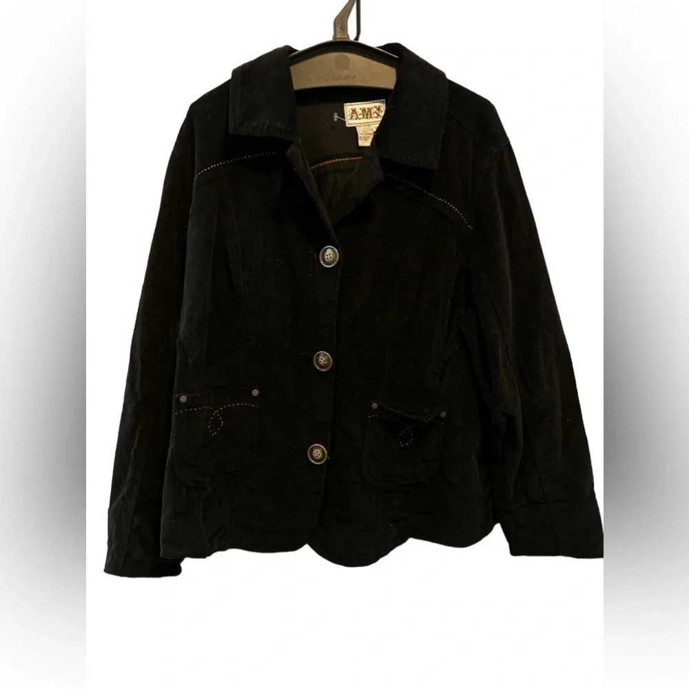 AMX Black Corduroy blazer Stretch size 1X